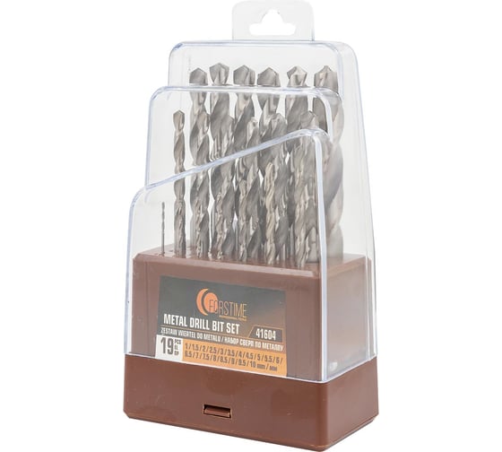 Изображение товара Набор сверл по металлу, FORSTIME 19 предметов, 1-10мм FT-41604(60685)