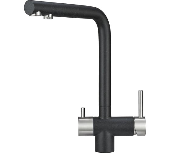 Изображение товара Высокий смеситель с краном под питьевую воду GRANULA GR-2305 черный