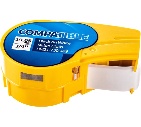 Изображение товара Лента Русмарк BM21-750-499, 19.05мм/4.87м нейлон, черная на белом BMP21 Plus , Китай RM110895