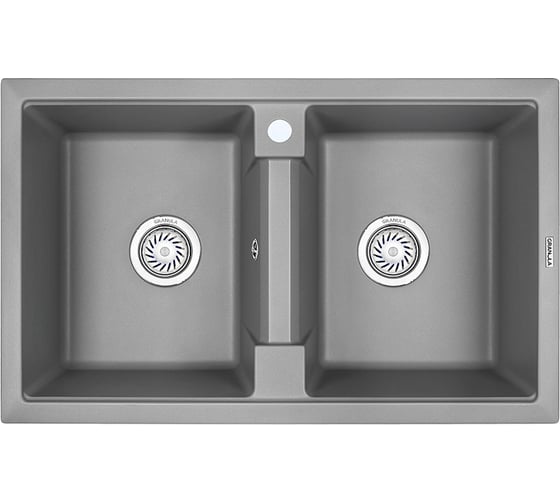 Изображение товара Кухонная кварцевая мойка GRANULA GR-8101 810х500 мм, алюминиум