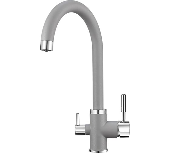 Изображение товара Высокий смеситель с краном под питьевую воду GRANULA GR-2168 алюминиум