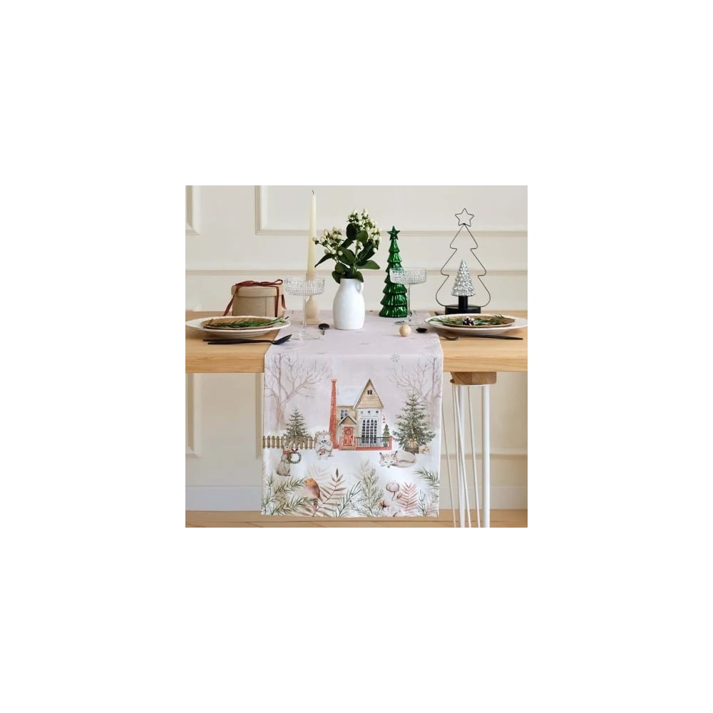 Изображение товара Дорожка на стол Этель Звери в городе 40x147 +/- 5 см, 100% хлопок, саржа 190 г/кв.м 9905074
