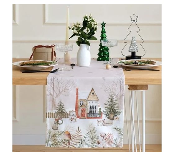 Изображение товара Дорожка на стол Этель Звери в городе 40x147 +/- 5 см, 100% хлопок, саржа 190 г/кв.м 9905074