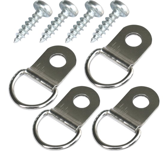 Изображение товара Петля-подвес ЕВРОПАРТНЕР D-кольцо для картины, фоторамки, никелированная сталь, 10 шт. 0303 2