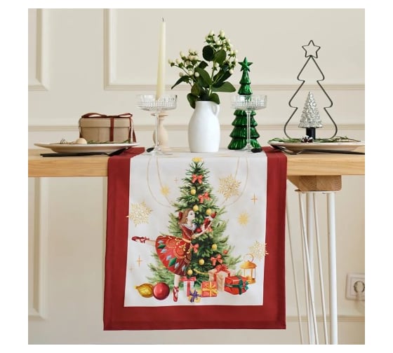 Изображение товара Дорожка на стол Этель Щелкунчик 40x147 +/- 5 см, 100% хлопок, саржа 190 г/кв.м 9905077