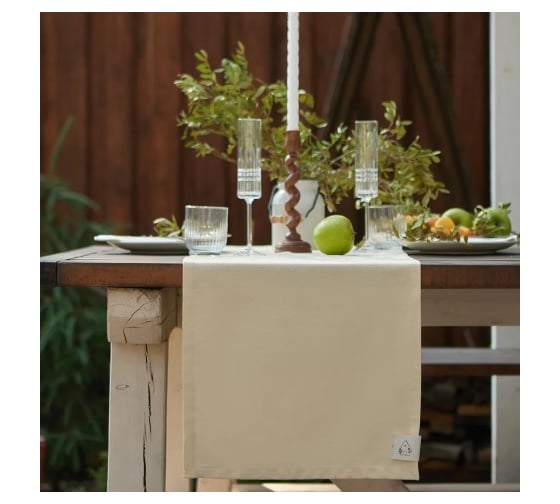 Изображение товара Дорожка на стол Этель Home 40x146 см, цвет молочный, 100% хлопок, саржа 250 г/кв.м 10472156