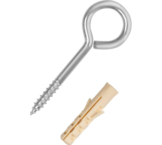 Изображение товара Петля-шуруп ЕВРОПАРТНЕР Zn, L30 х d4,1 x Ø9,6 мм, 10 шт. 0286 2