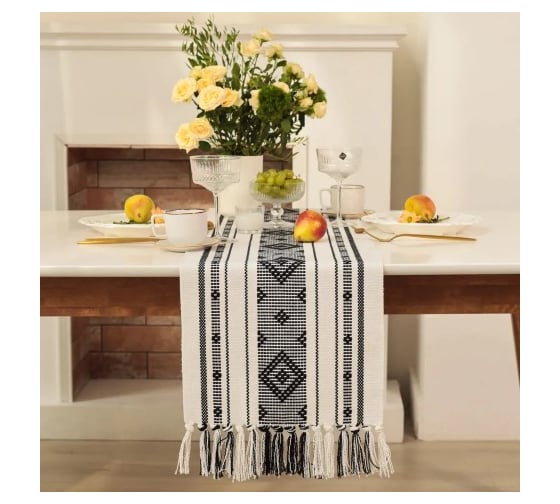 Изображение товара Дорожка Этель сканди цвет черный 38х150 см, 50% хлопок 50% лен 10429147