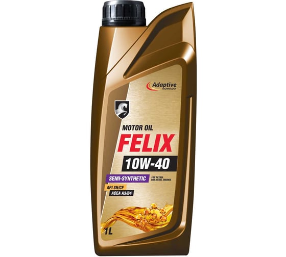 Изображение товара Моторное масло FELIX 10W-40 ACEA A3/B4, API SN/CF 1 л 410000113