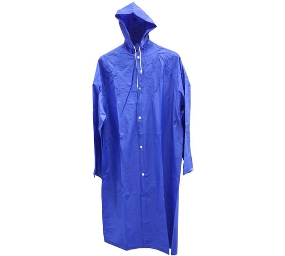 Изображение товара Дождевик с капюшоном на кнопках Master синий, ПВХ, 130 мкм 406-659