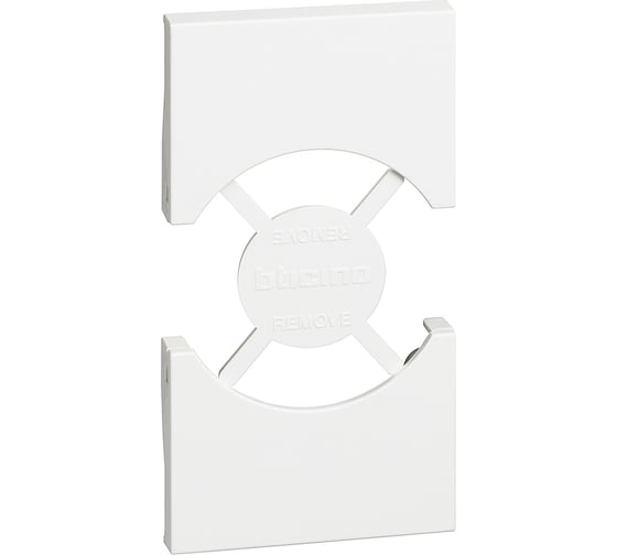 Изображение товара Лицевая панель Bticino LIVING NOW для розеток 2К+З немецкого/итальянского стандарта 2 модуля. Цвет Белый. KW03