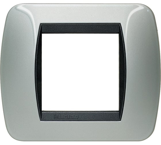 Изображение товара Накладка Bticino на 2 модуля, Светлый Алюминий L4802AL