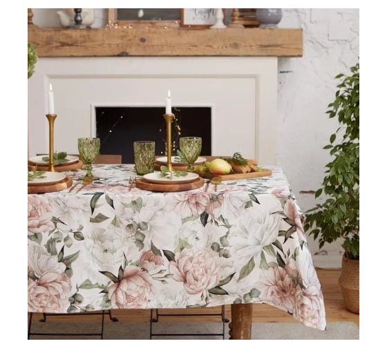 Изображение товара Скатерть Этель Пионы 149x110 см, 100% хлопок, саржа 190 г/кв.м 5376618