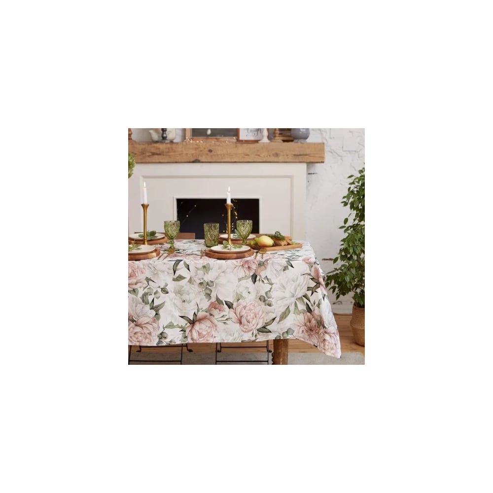 Изображение товара Скатерть Этель Пионы 149x220 см хлопок классическая с цветами