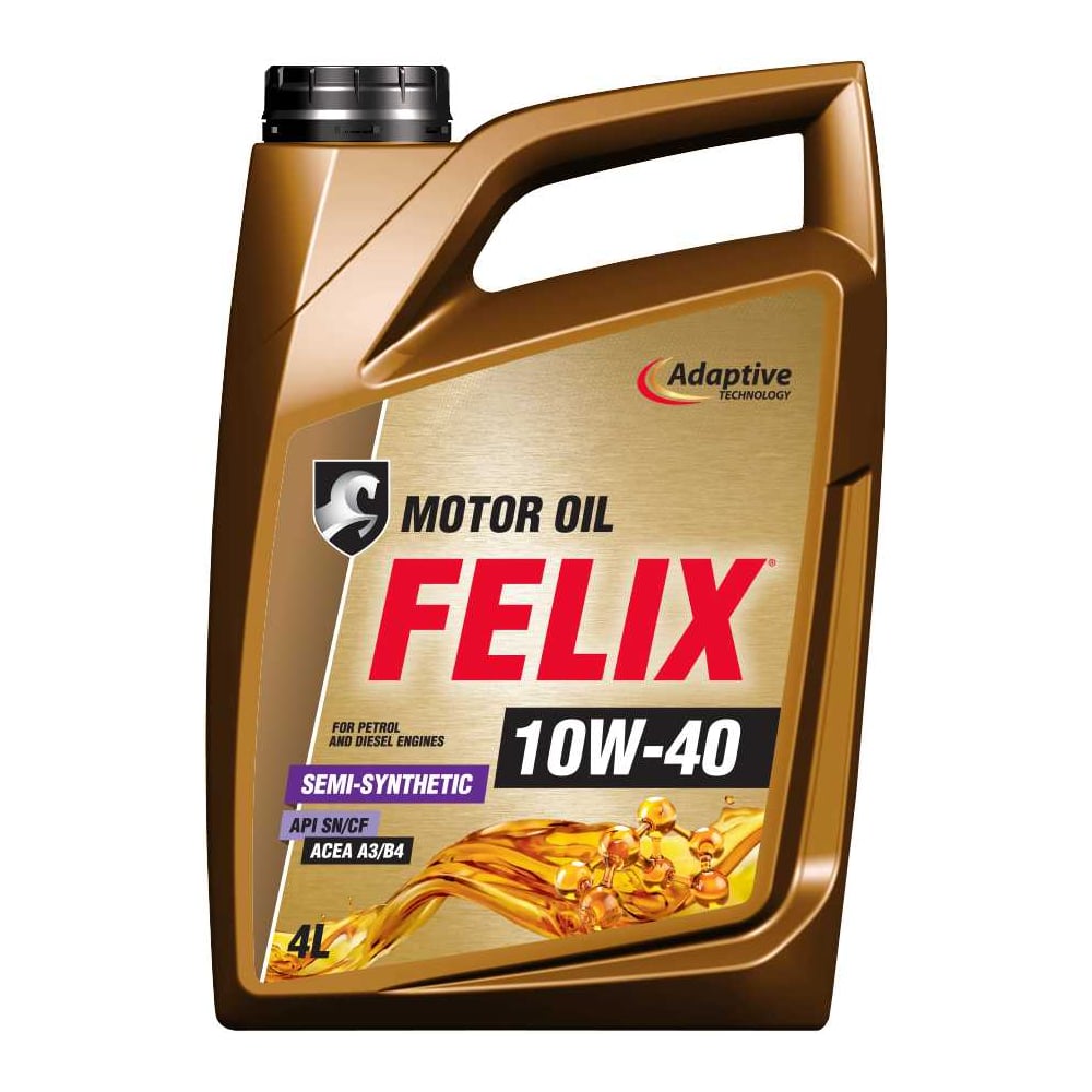 Изображение товара Моторное масло FELIX 10W-40 ACEA A3/B4 4 л полусинтетика для грузовых и легковых авто