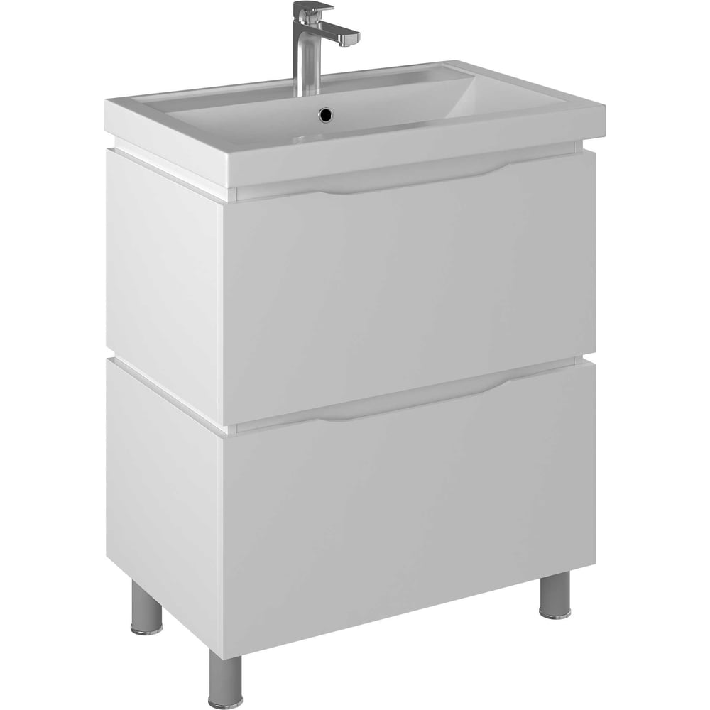 Изображение товара Тумба для ванной BRIZ Милана т8-70 из ДСП и МДФ, современный дизайн, сероватый белый