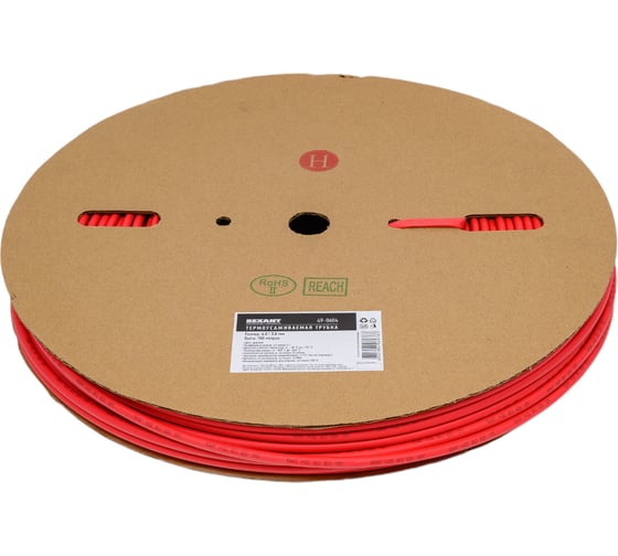 Изображение товара Термоусаживаемая трубка REXANT ТУТнг-LS (2:1)-6/3 красная 49-0604