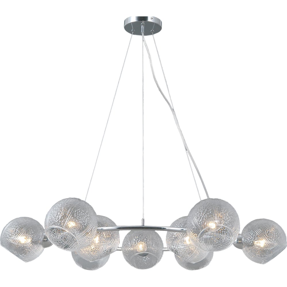 Изображение товара Подвесная люстра ILLUMICO IL0728-9PSQ-24 CR ARIES с 9 лампами и хромированным дизайном