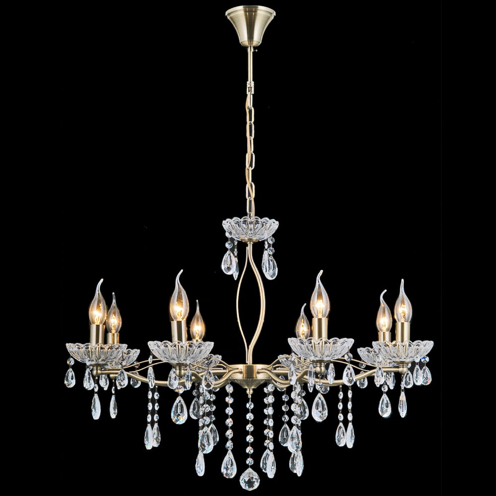 Изображение товара Подвесная люстра ILLUMICO IL0265-8PSQ-24 AB CASTOR классический стиль металлом и хрусталем
