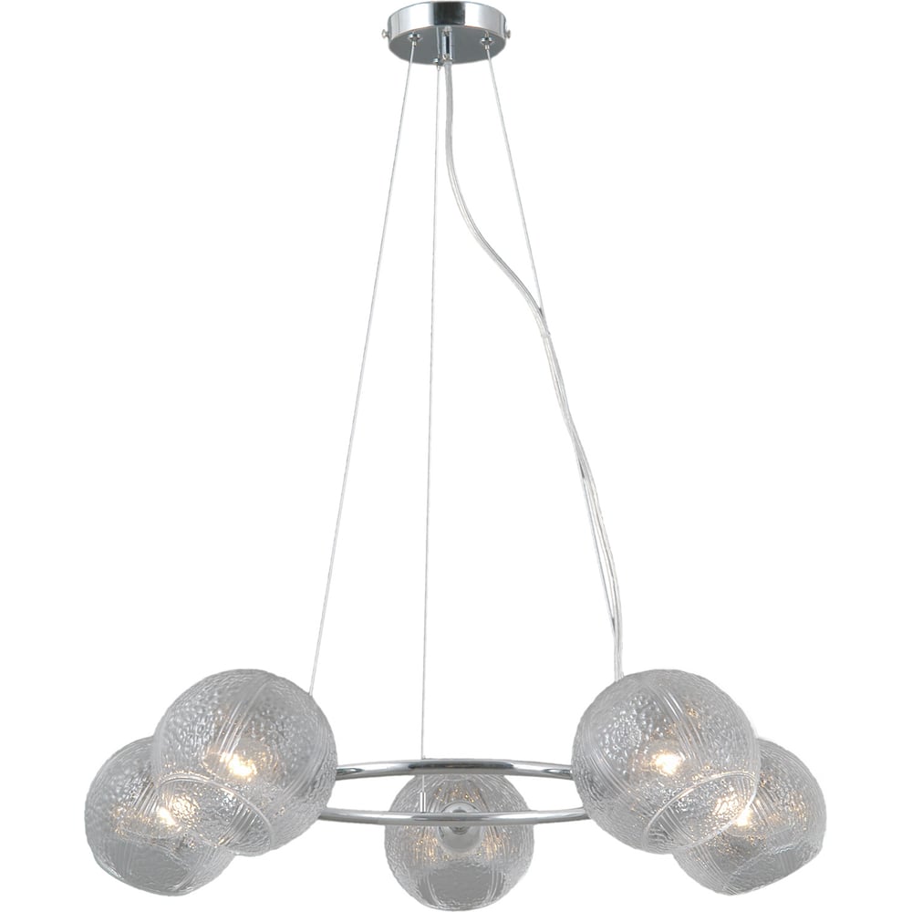 Изображение товара Подвесная люстра ILLUMICO IL0728-5PSQ-24 CR ARIES с прозрачными плафонами для стильного интерьера