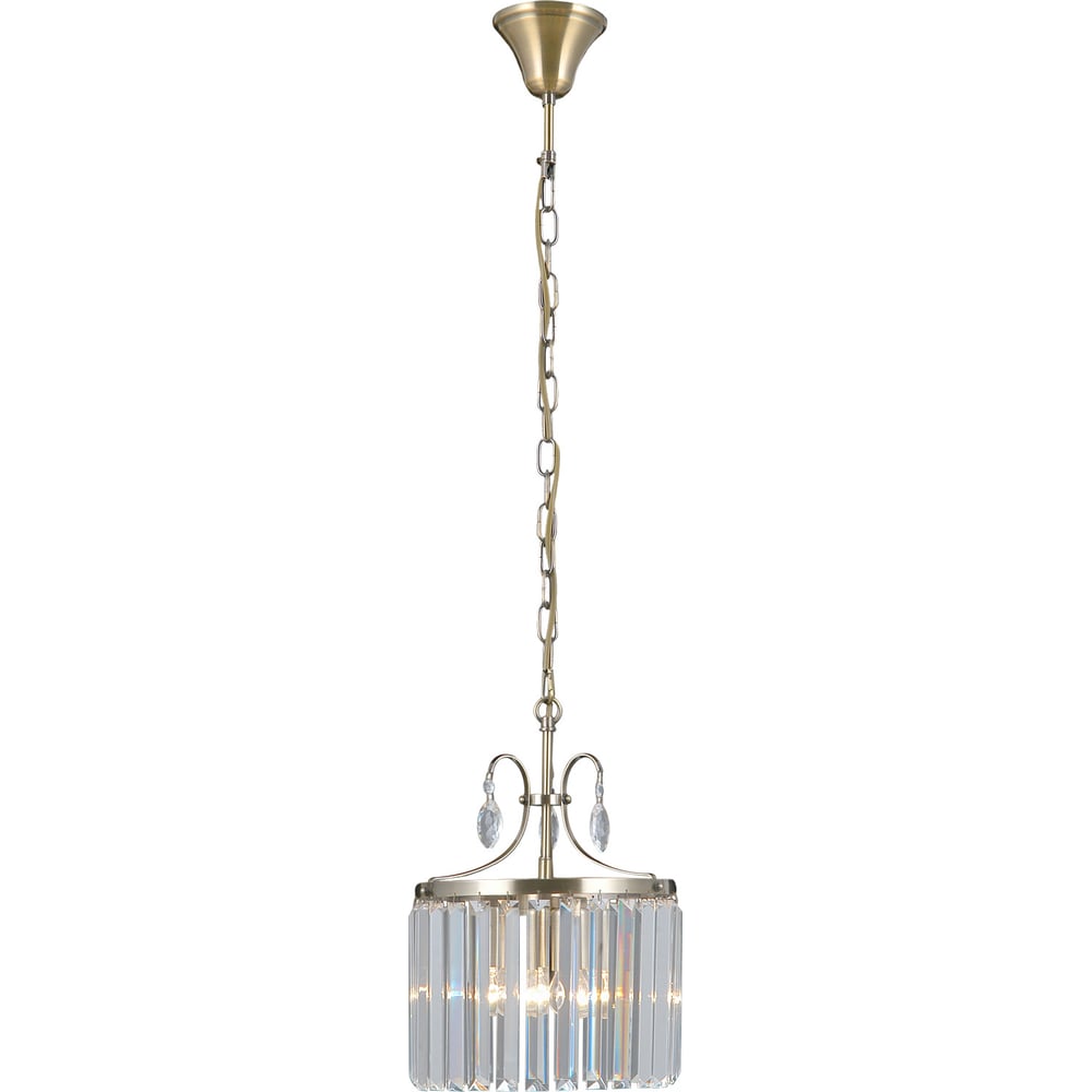 Изображение товара Подвесная люстра ILLUMICO IL3519-3PSQ-24 AB LYRA с прозрачными плафонами и бронзовой арматурой