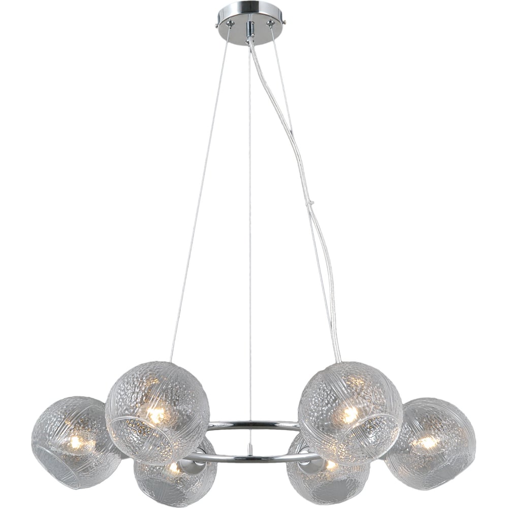 Изображение товара Подвесная люстра ILLUMICO IL0728-6PSQ-24 CR ARIES с 6 лампами и хромовым покрытием