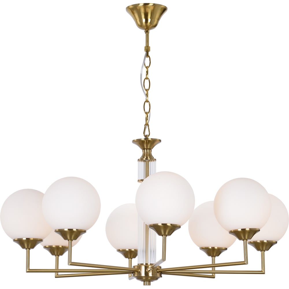 Изображение товара Подвесная люстра ILLUMICO IL5196-8PLS-24 с 8 светодиодными лампами и стеклянными плафонами