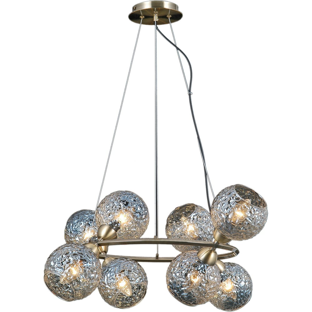 Изображение товара Подвесная люстра ILLUMICO IL0452-8PASQ-79 AB с глянцевыми плафонами и античной бронзой