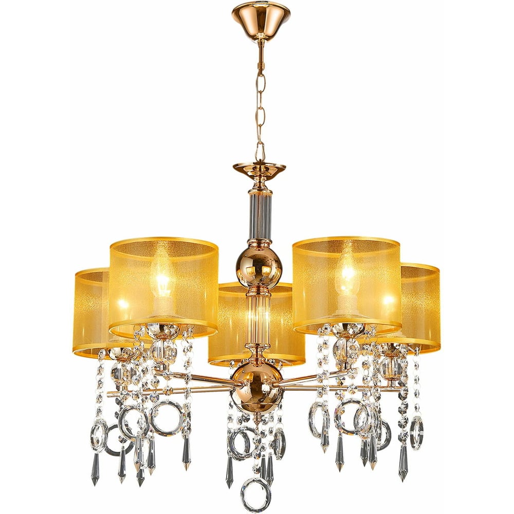 Изображение товара Подвесная люстра ILLUMICO IL6219-5P-27 GD, золотистая, 5 ламп