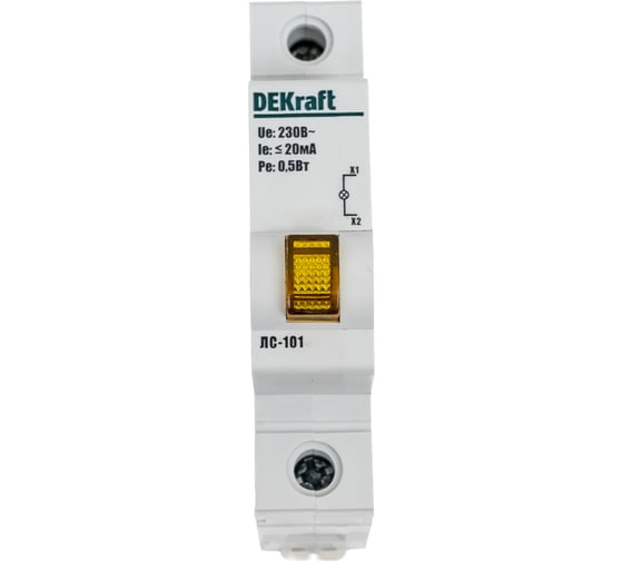 Изображение товара Сигнальная лампа Dekraft ЛС101-1Р-YEL-LED 18008DEK