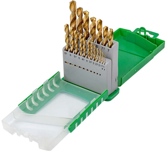 Изображение товара Набор сверл по металлу HSS TIN 19 шт, 1-10 мм, шаг 0.5 мм, в пластиковом футляре Rockforce RF-924U19(49383)