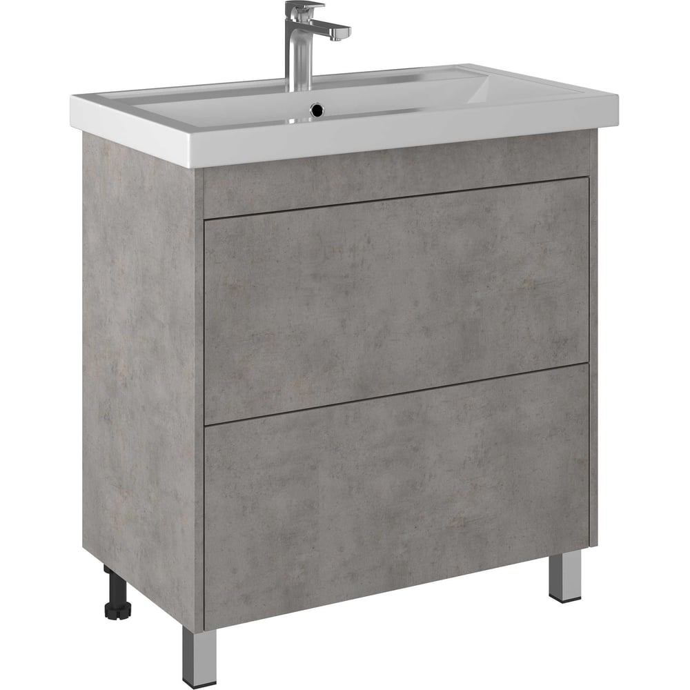 Изображение товара Современная напольная тумба для ванной комнаты BRIZ Риччи т8-80 бетон ДСП