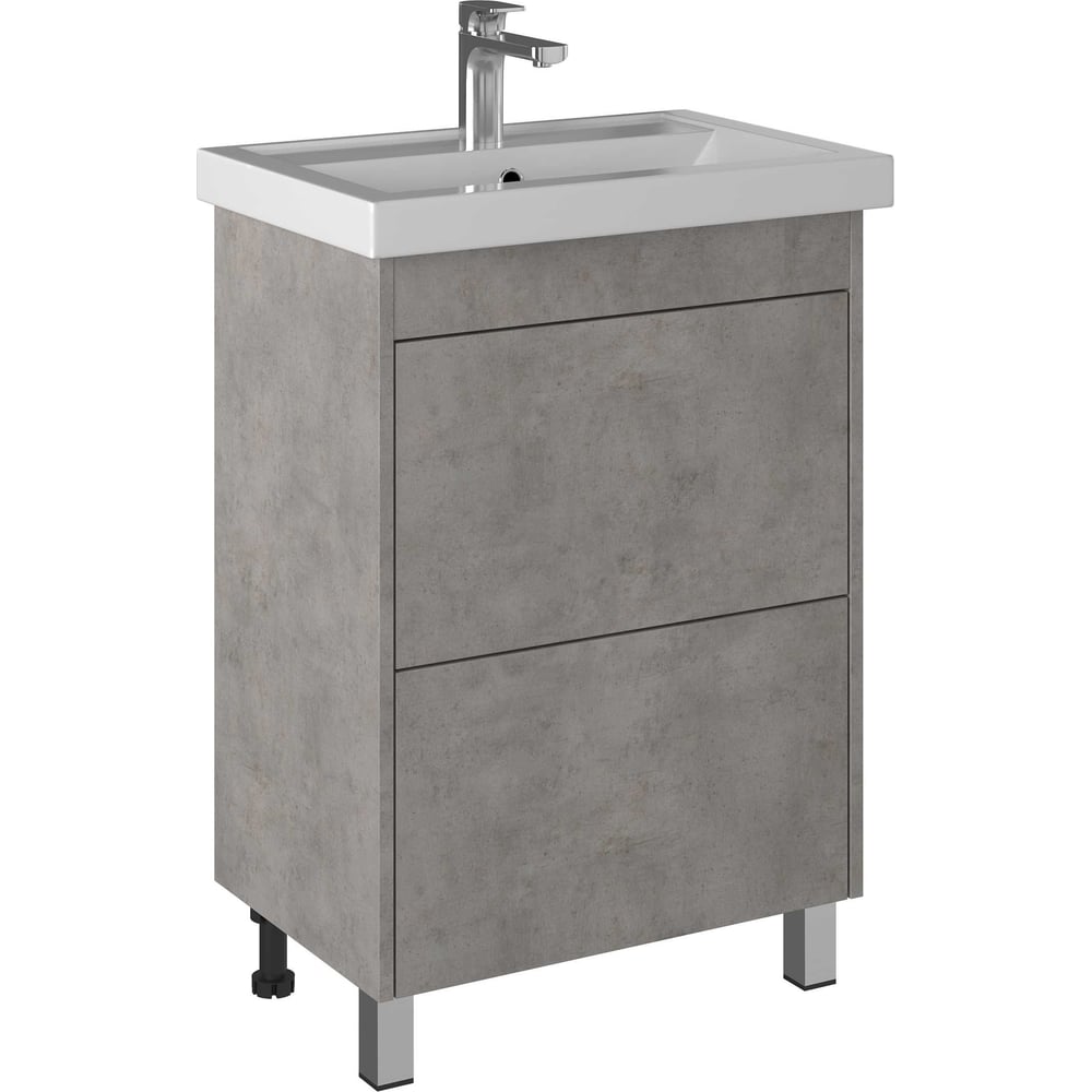 Изображение товара Тумба для ванной BRIZ Риччи т8-60 бетон со 2 ящиками современный стиль