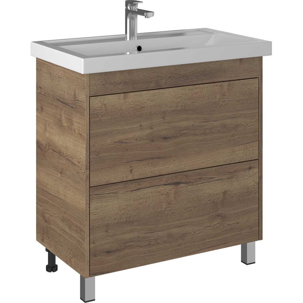 Изображение товара Тумба BRIZ Риччи т8-80 Дуб Веллингтон табак, 2 ящика, современный стиль