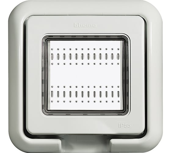 Изображение товара Влагозащитная крышка Legrand IP55 Idrobox, серый RAL 7035, 2 модуля 24602