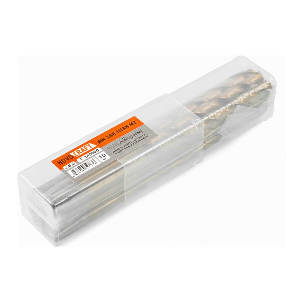 Изображение товара Сверло длинное по металлу 6 мм 139 мм 91 мм (10 шт) Novocraft T340060091139