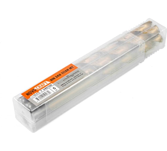 Изображение товара Сверло длинное по металлу (5 шт; 10х184х121 мм; M2; DIN 340) Novocraft T340100121184