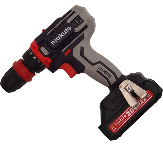 Изображение товара Дрель-шуруповерт аккумуляторная Makute с фиксатором вала (20В, 30Нм) CD227-LX-2B