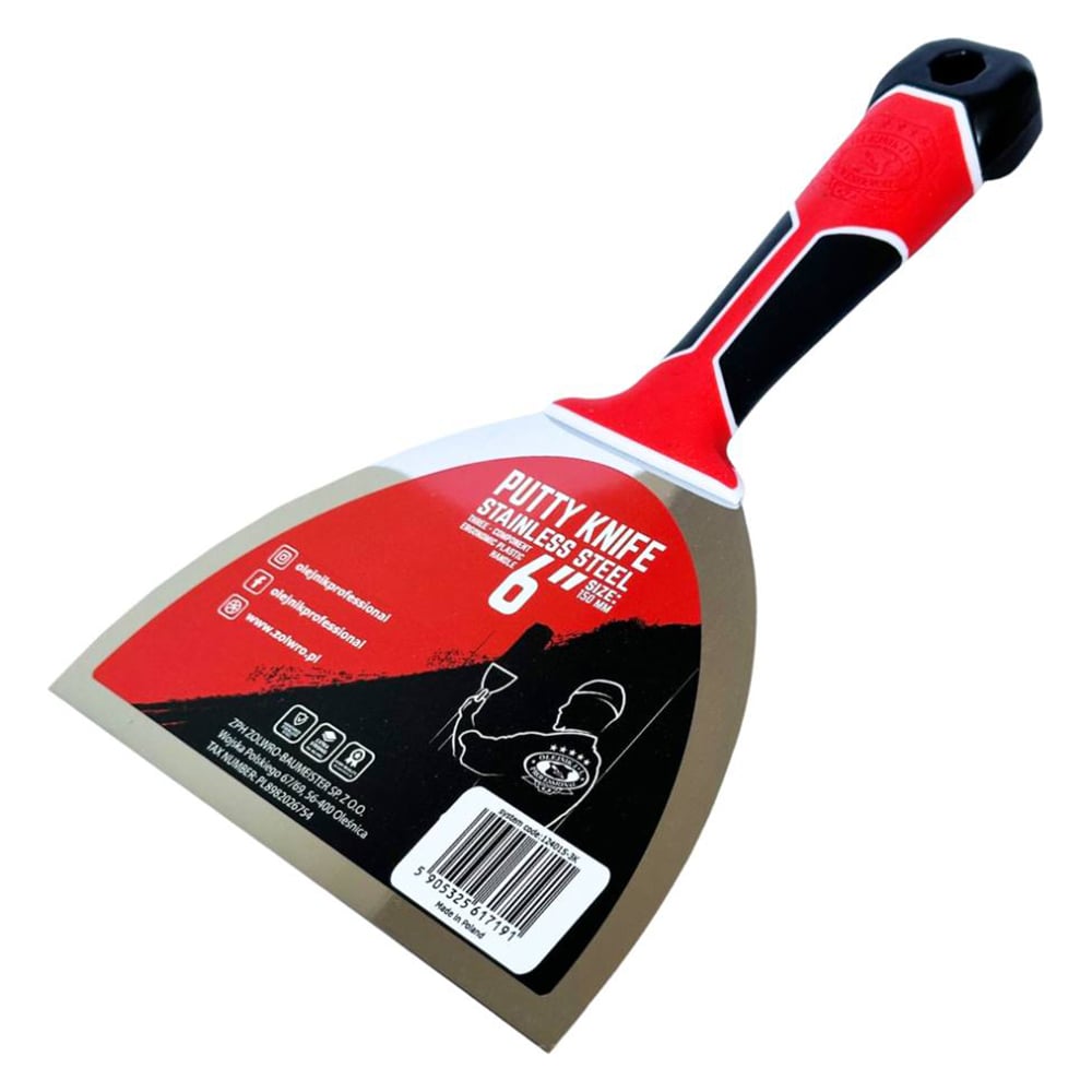 Изображение товара Малярный шпатель Olejnik из нержавеющей стали 150 мм с эргономичной ручкой