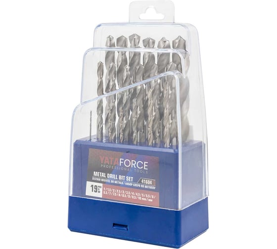 Изображение товара Набор сверл по металлу, YATAFORCE 19 предметов, 1-10мм YF-41604(60719)
