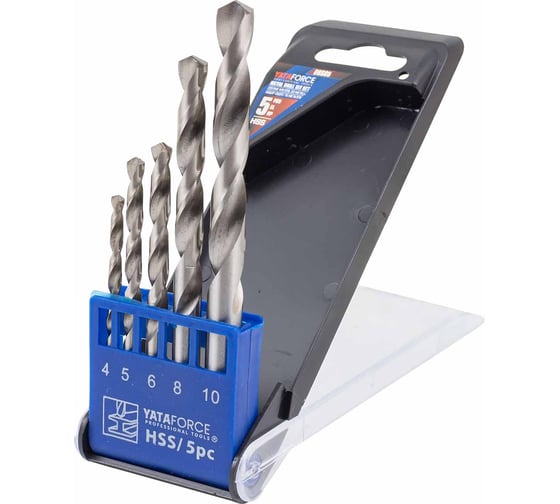 Изображение товара Набор сверл по металлу, YATAFORCE 5 предметов, 4-6, 8, 10мм YF-DBS05(60724)