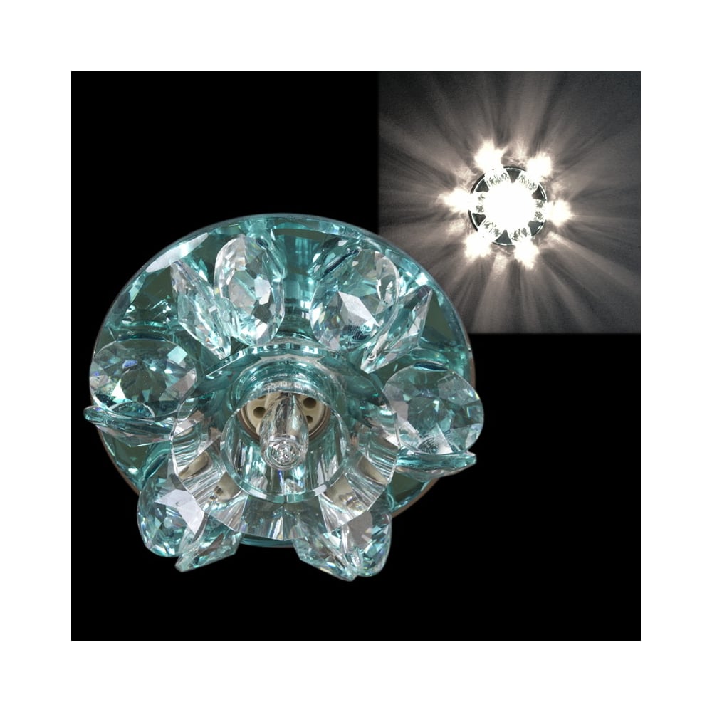 Изображение товара Встраиваемый светильник Sneha 7051/H G9 CR+LBL с синим плафоном