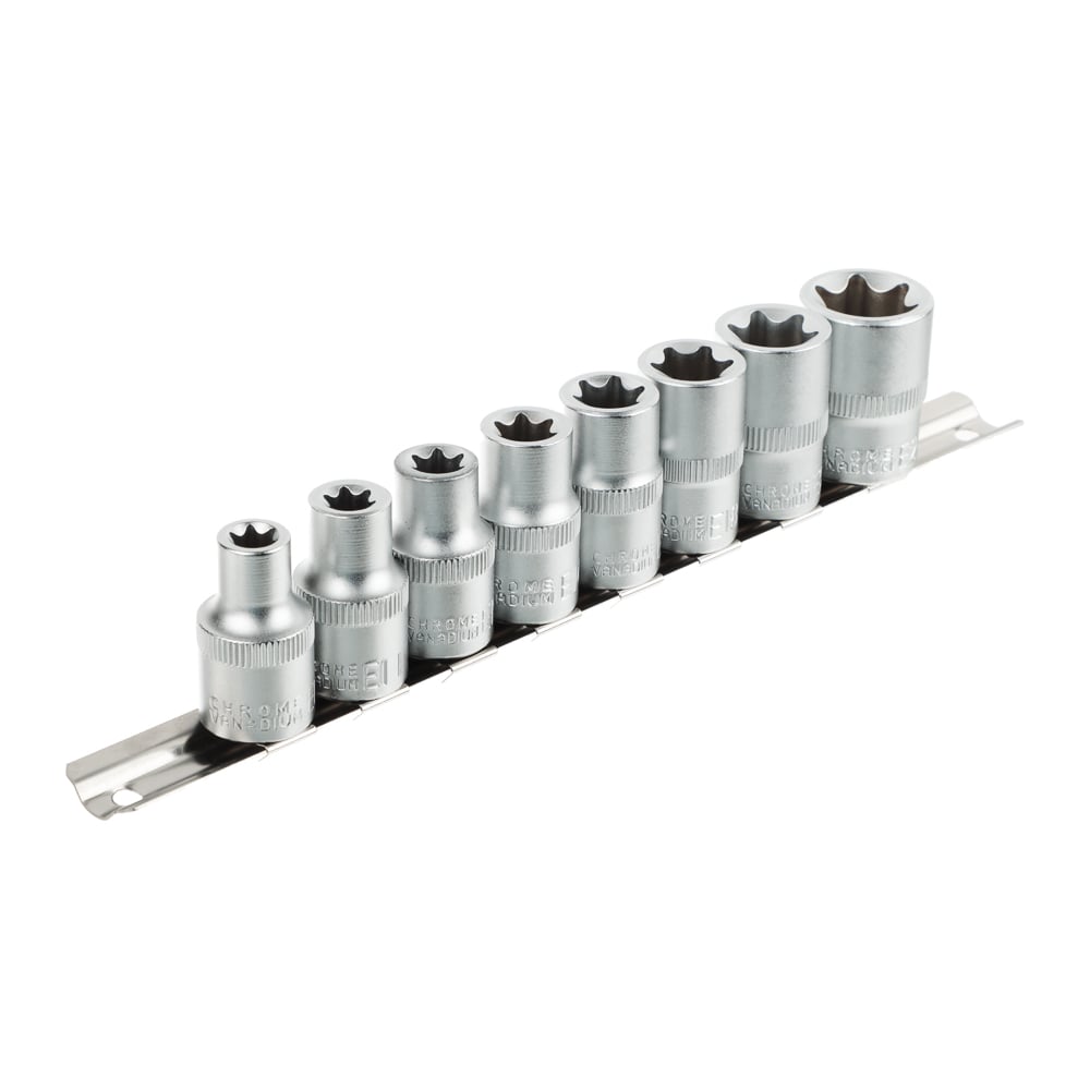 Изображение товара Набор головок TORX (8 шт; 1/2; E10-E24) ЕРМАК 736-150