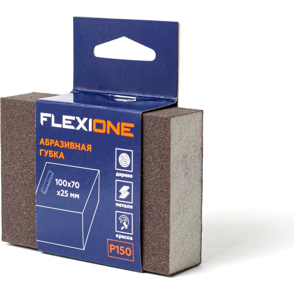Изображение товара Губка абразивная четырехсторонняя 100x70x25 мм Р150 Flexione