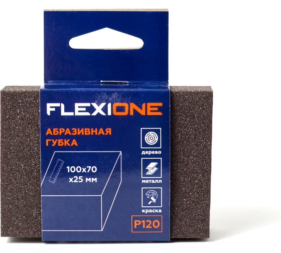 Изображение товара Губка абразивная четырехсторонняя 100x70x25 мм, Р120 Flexione 90000354