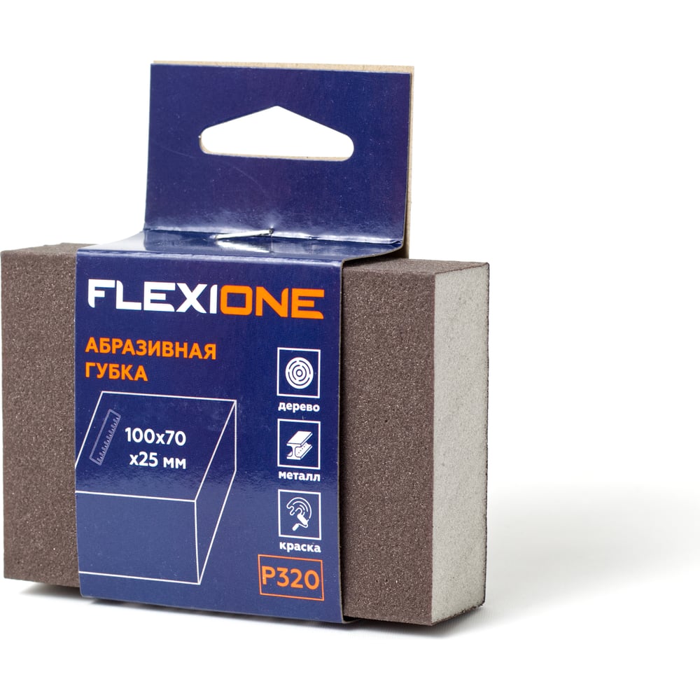 Изображение товара Губка абразивная четырехсторонняя 100x70x25 мм, Р320 Flexione 90000384