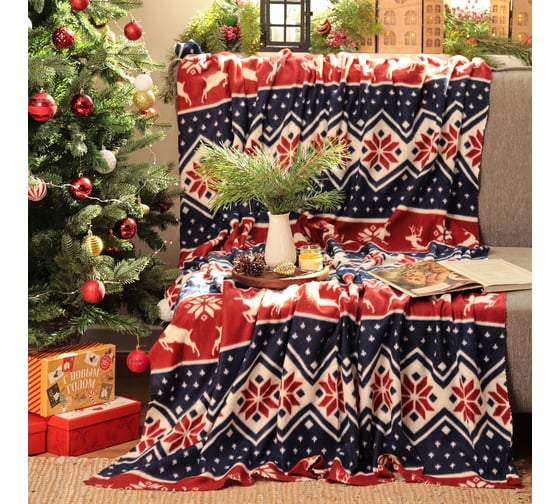 Изображение товара Плед Экономь и Я Олени 150х130 см, плотность 160 гр/м2, 100% полиэстер 6881726