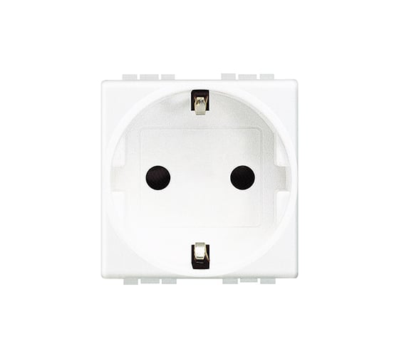 Изображение товара Розетка Bticino 2П + заземление (боков.) 10А/16А с защитными шторками 2 модуля N4141