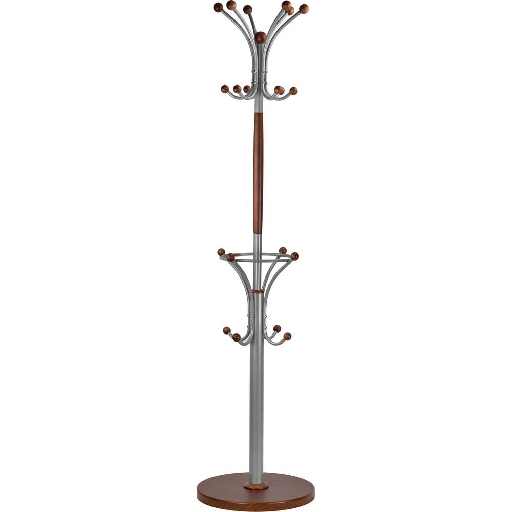 Изображение товара Напольная вешалка Мебелик Д 2 коричневая из дерева и стали