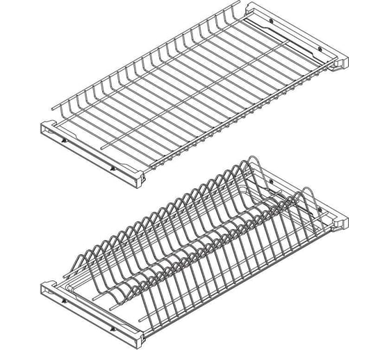 Изображение товара Сушка MAKMART VIVA 2-уровневая, в базу 450, без рамки, поддон 1 шт. (пластик), отделка серый металлик DRB.21/45GMP